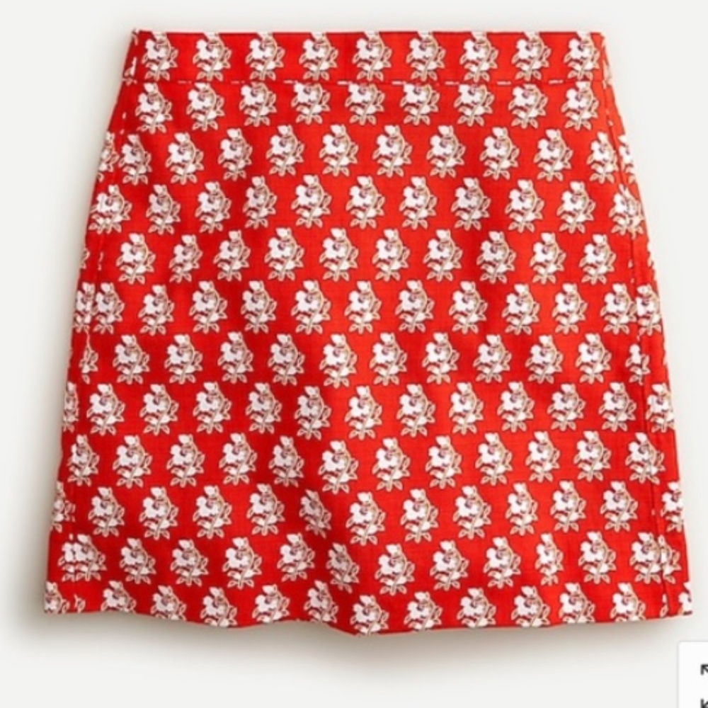 NWT J. Crew Classic Block Print Mini Skirt • Size 14